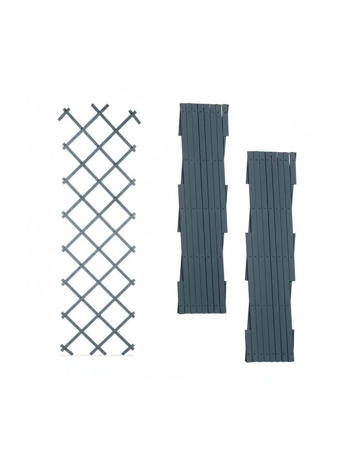 3 x Rankgitter in Grau - (B)60 x (H)180 cm