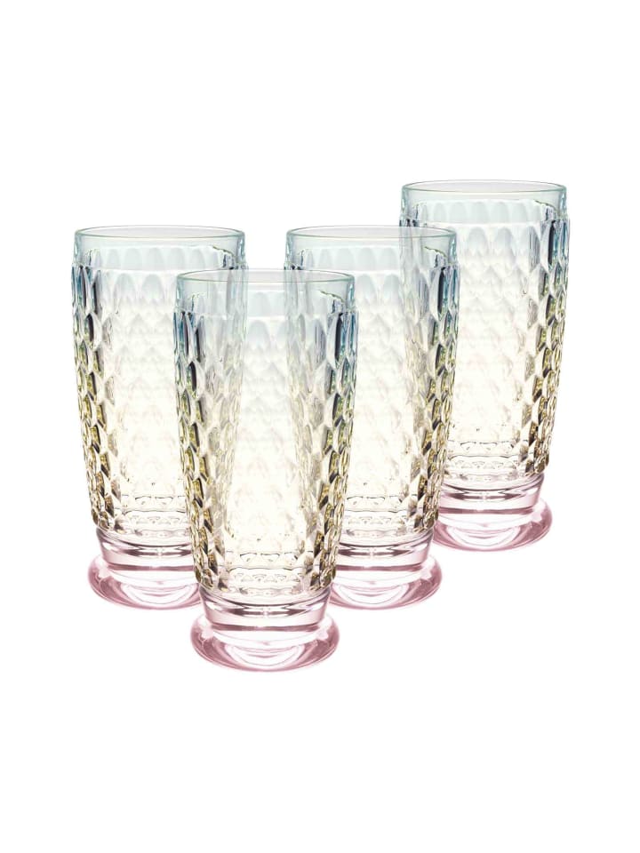4er Set Longdrinkglas Boston Pearl in Bunt 300 ml