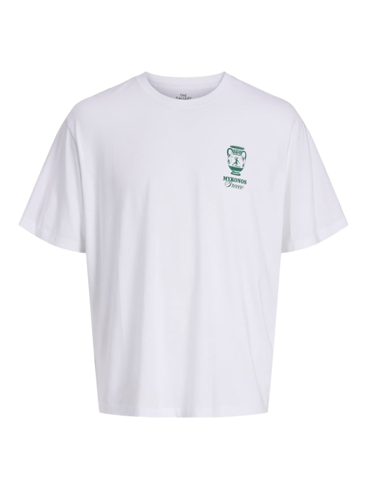 T-Shirt Kurzarm Jorvacation Bio-Baumwolle in bright white greece
