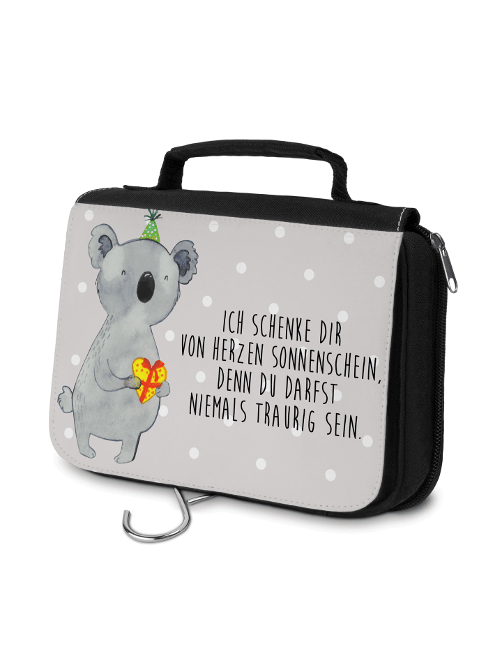 Kosmetiktasche Koala Geschenk mit Spruch in Grau Pastell