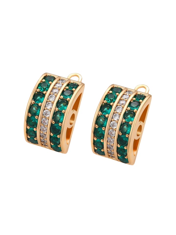 Women Earrings in Rose Gold Green