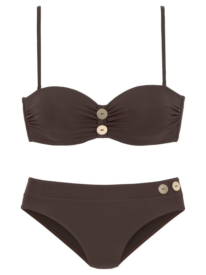 Bügel-Bandeau-Bikini in dunkelbraun