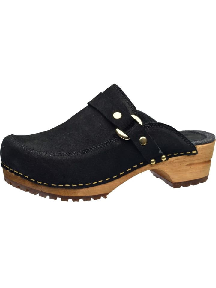 Clog "Wood-Lissy Open" in Schwarz