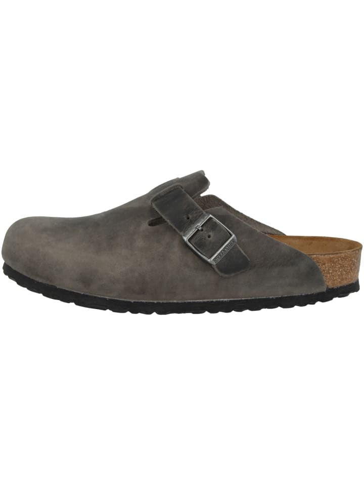Clogs Boston SFB geöltes Nubukleder Weichbettung normal in grau