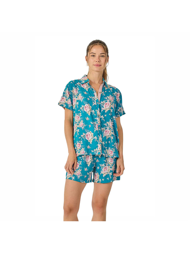 Schlafanzug in Turquoise