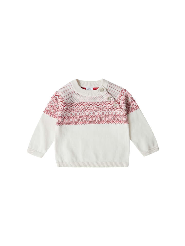 Pullover mit Norweger Muster in white