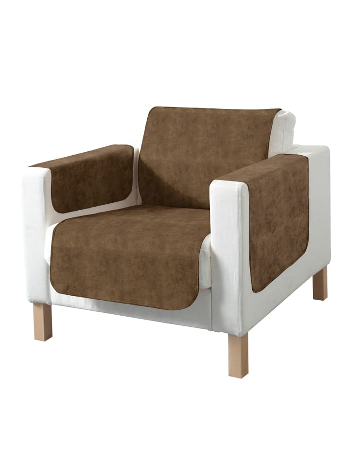 Sessel- und Sofaschoner in braun