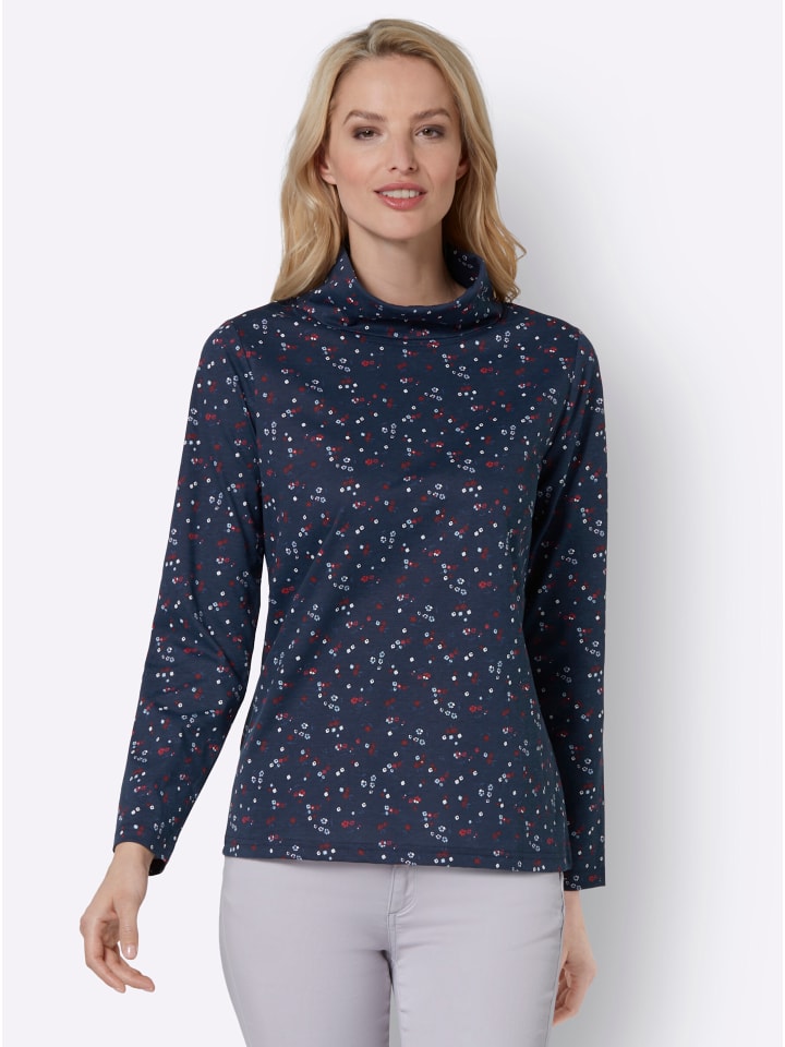 Shirt in marine-bedruckt