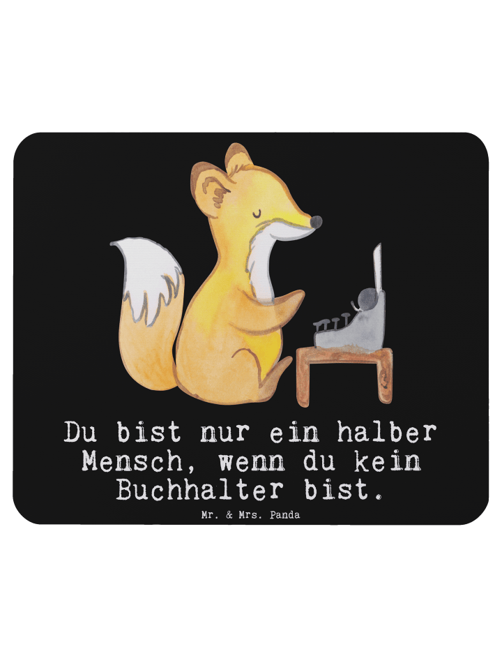 Mousepad Buchhalter Herz mit Spruch in Schwarz