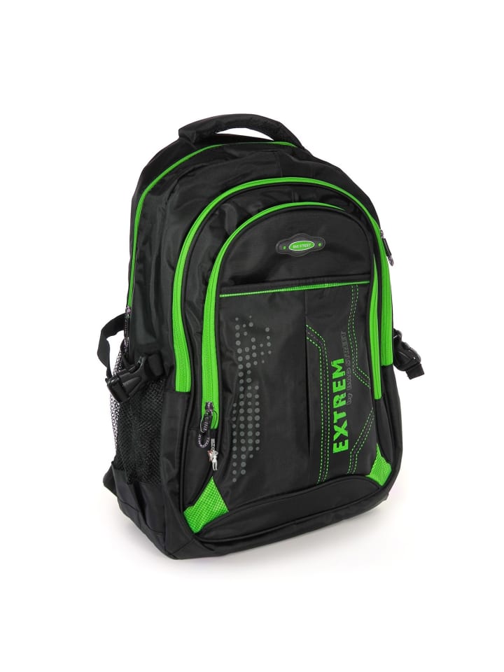 Freizeitrucksack, Sportrucksack Synthetik schwarz, grün ca. 30cmx46cm hoch