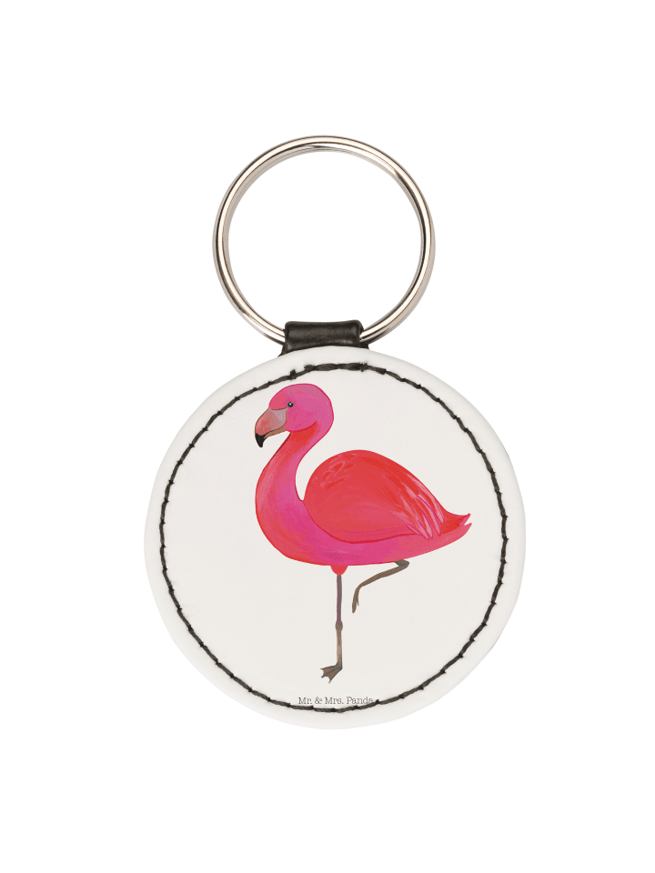 Schlüsselanhänger Flamingo Classic ohne Spruch in Weiß