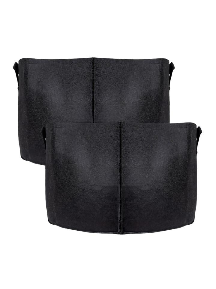 Vlies Pflanzsack - Pflanzen Übertopf in 2x Schwarz - 75L - 55x30cm