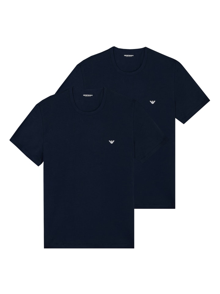 2er Pack T-Shirt in Dunkelblau