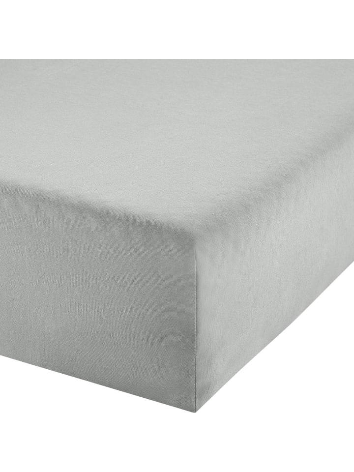 Single-Jersey Boxspring-Spannbettlaken Regensburg in silber