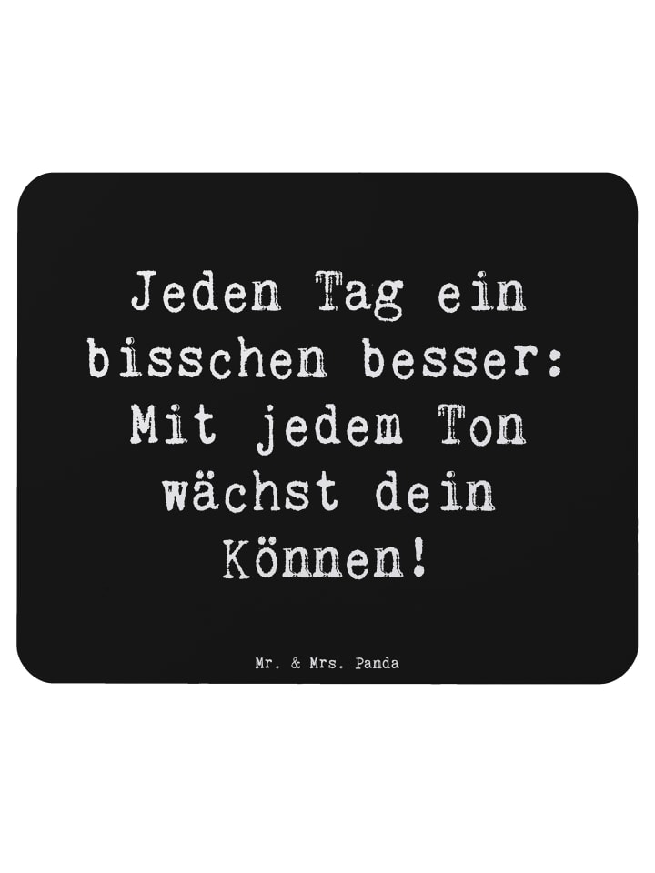 Maus-Pad Spruch Ein neues Musikinstrument lerne... in Schwarz