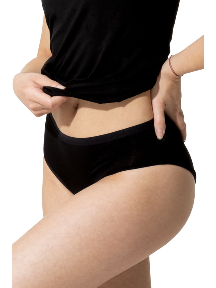 Viskose Bikini Slip 3er Set Damen Slips in schwarz