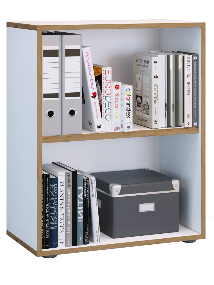 Holz Büro Regal Bücher Ordner Aktenregal Salia 2f in Weiß