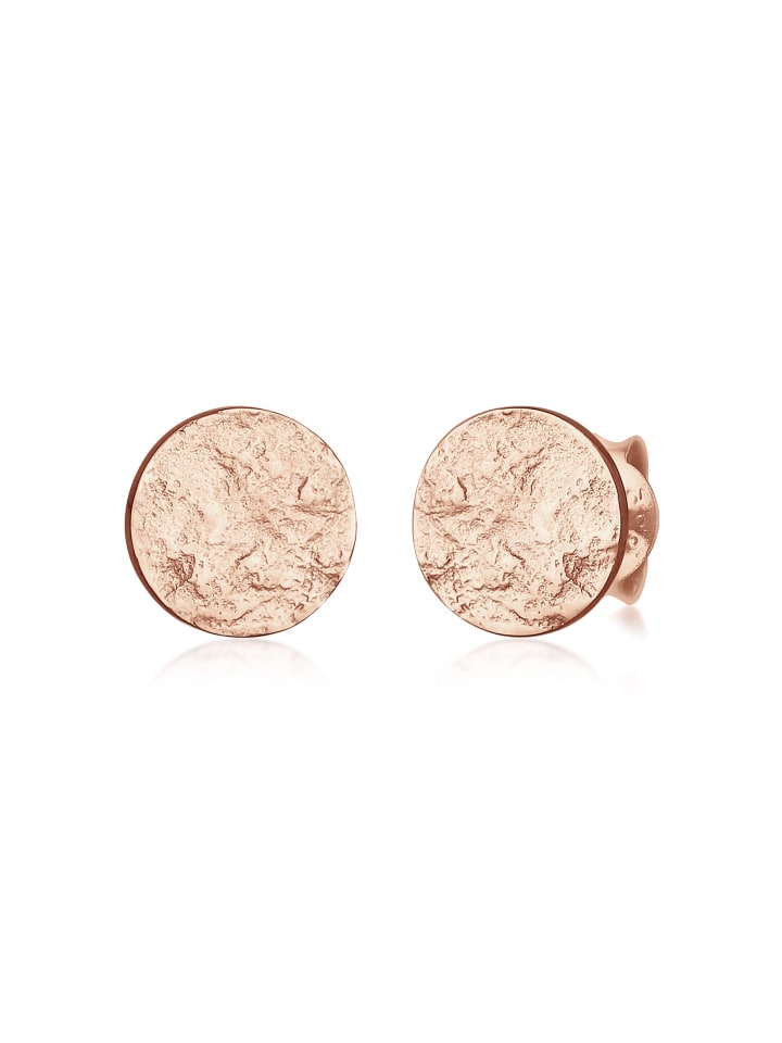 Ohrringe 925 Sterling Silber Plättchen in Rosegold