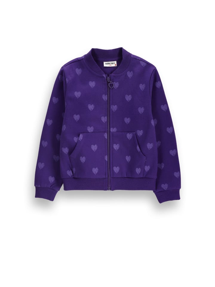 Reißverschlussjacke in violett