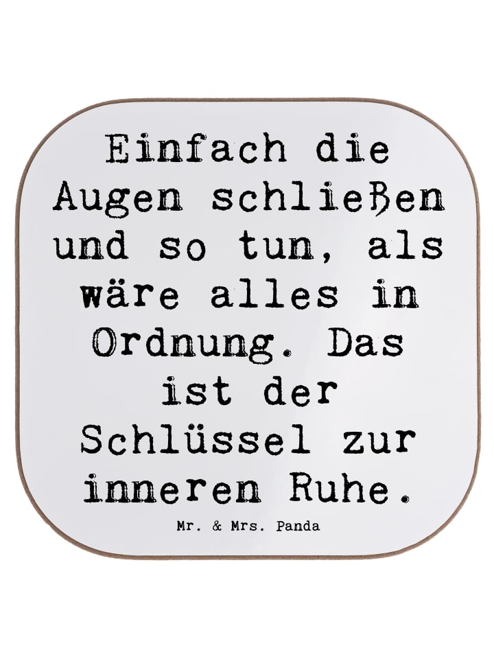 gläseruntersetzer Spruch Innere Ruhe mit Spruch in Weiß