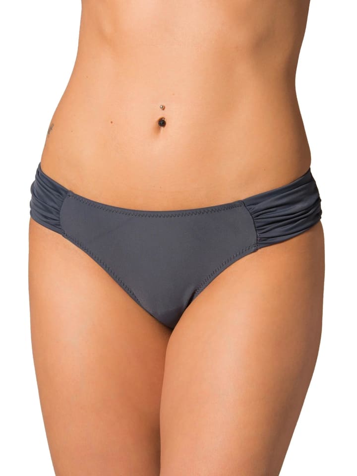 Aquarti Damen Bikinihose mit seitlichen Raffungen in graphit