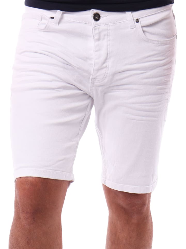 Jeans Shorts Basic Used Washed in weiß