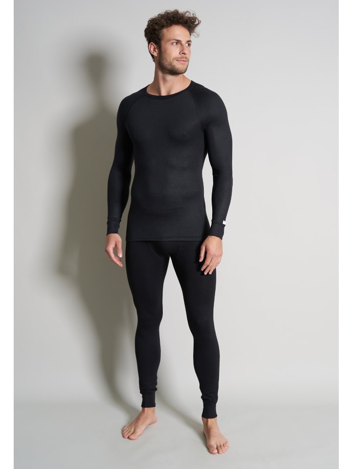 Thermo Longsleeve Thermo Sport in schwarz-dunkel-uni