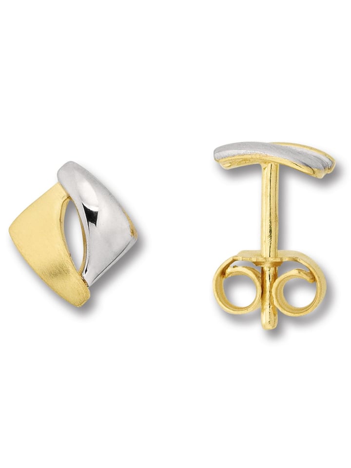 Knoten Ohrringe Ohrstecker aus 333 Gelbgold in gold