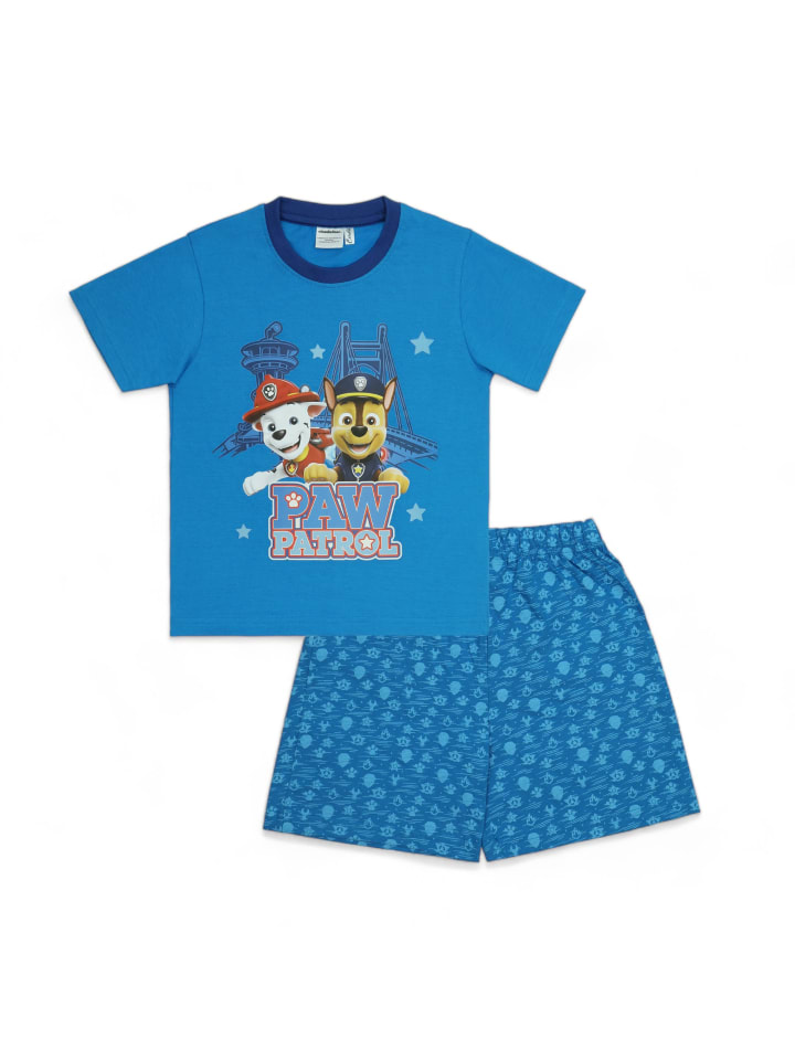 PAW PATROL Jungen Pyjama Schlafanzug in blau