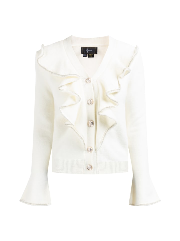 Damen Strickjacke in wollweiss