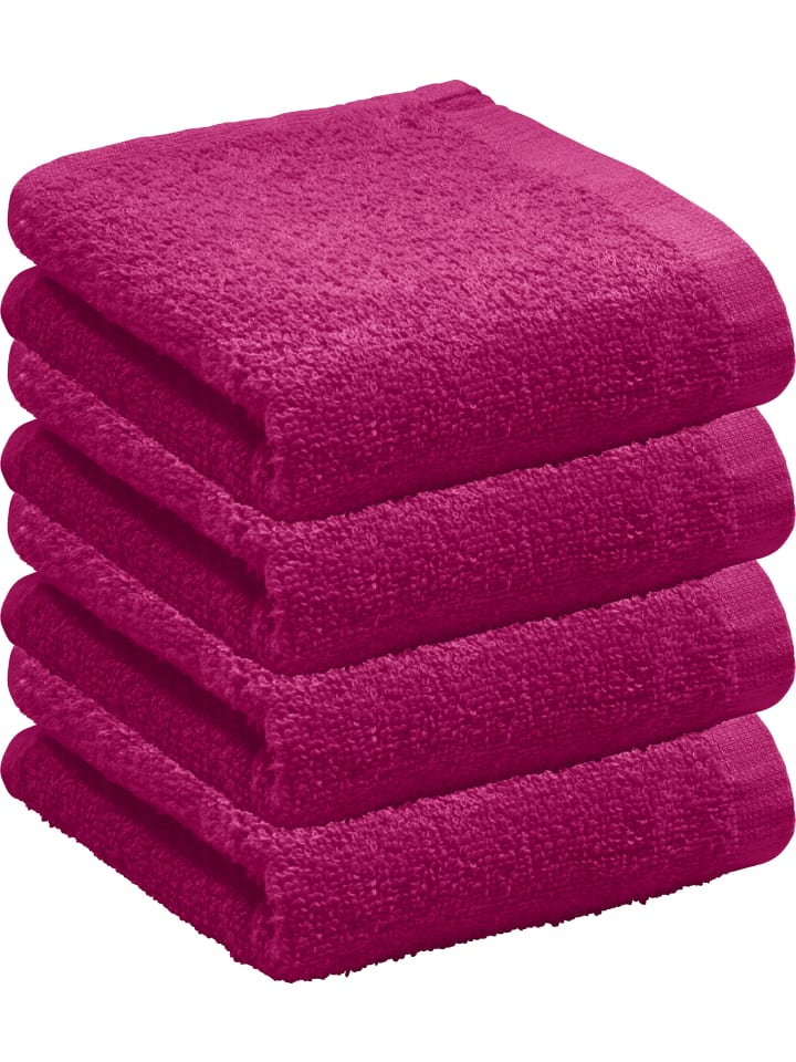 Frottier, Leichtfrottier Gästetuch 4er-Pack Oceanside in fuchsia