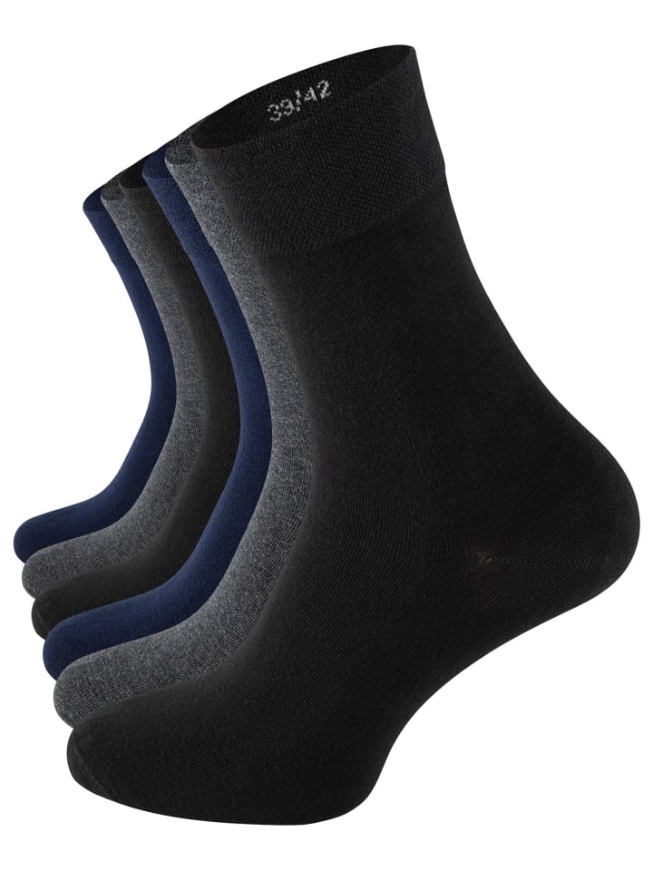 Baumwoll-Socken 6 Paar Edel & Modern in gemischt
