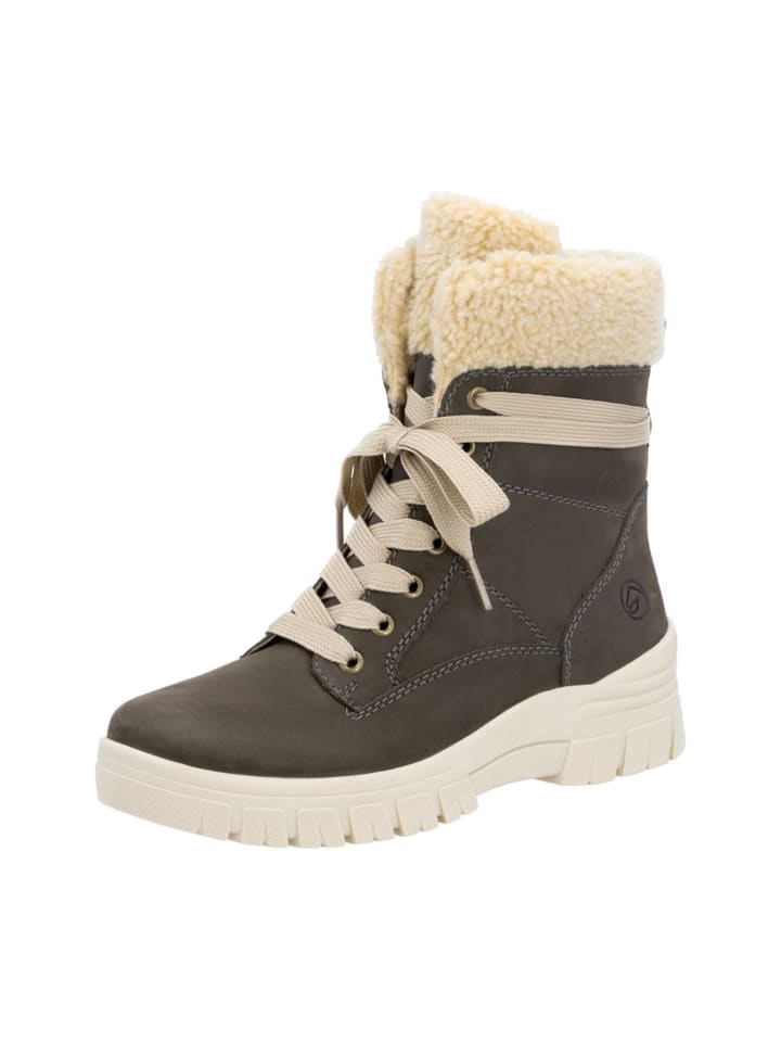 Schnürstiefeletten in Grau