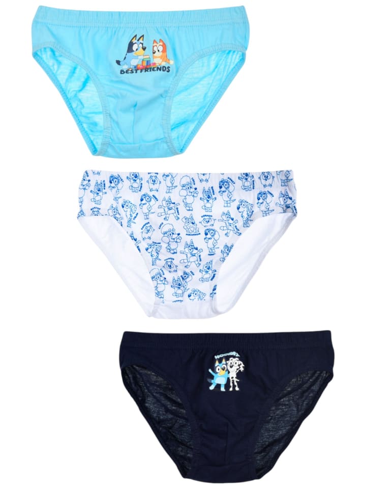 3er-Set: Slips Bluey in Blau