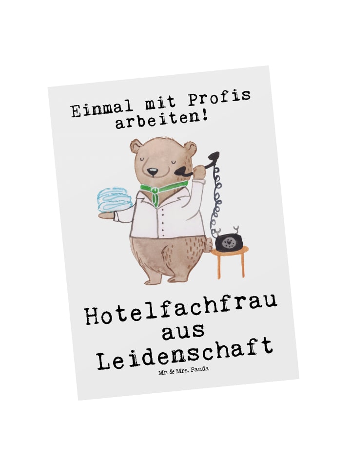 Postkarte Hotelfachfrau Leidenschaft mit Spruch in Weiß