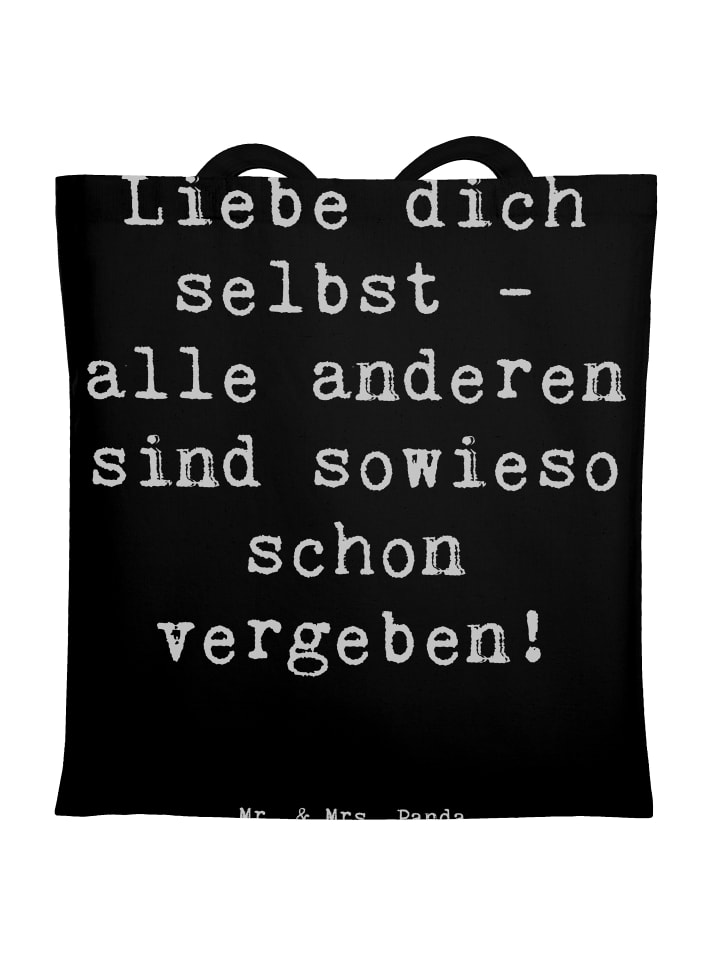Shopping Tasche Spruch Selbstakzeptanz Liebe mi... in Schwarz