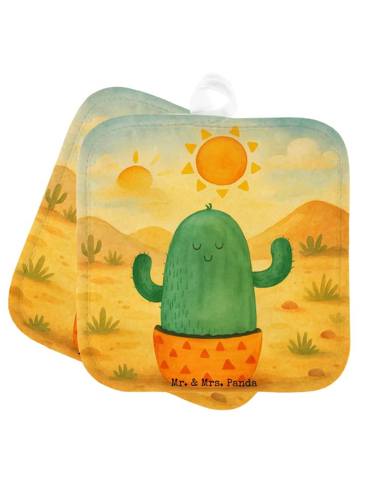 Topflappen Kaktus Sonne Design ohne Spruch in Weiß