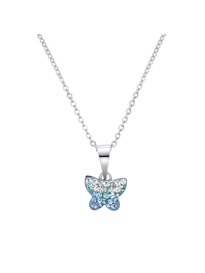 Kette mit Anhänger Silber 925, rhodiniert in Blau