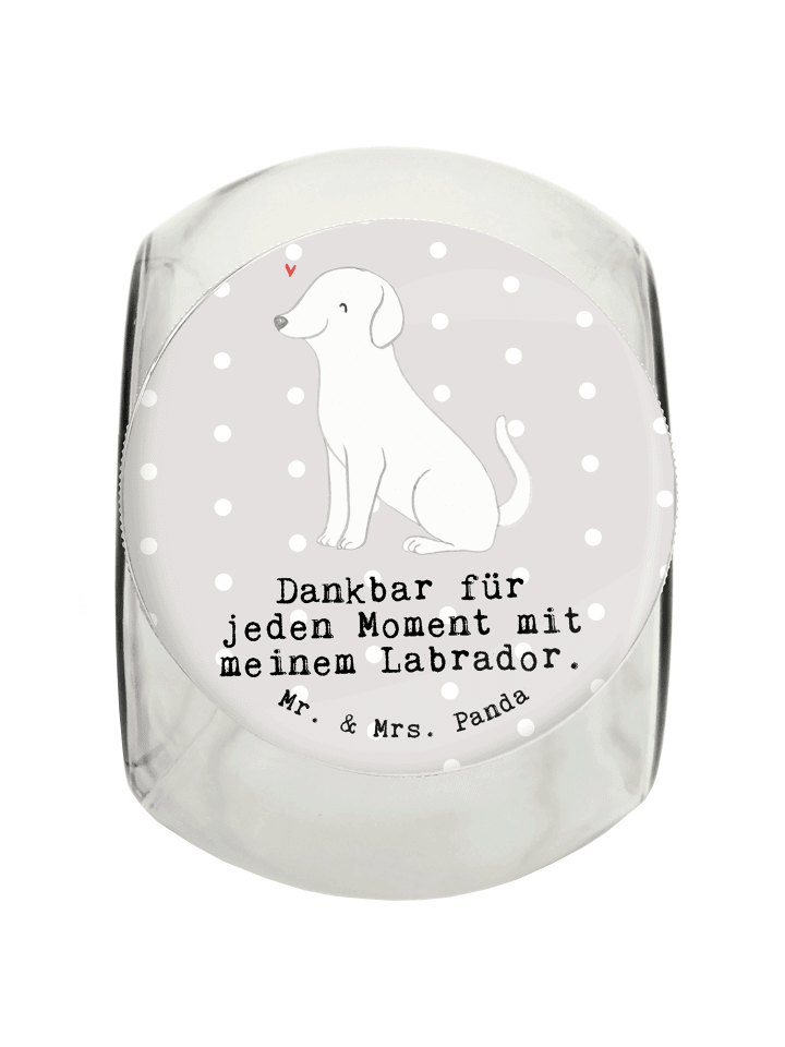 Leckerli Glas Labrador Moment mit Spruch in Grau Pastell