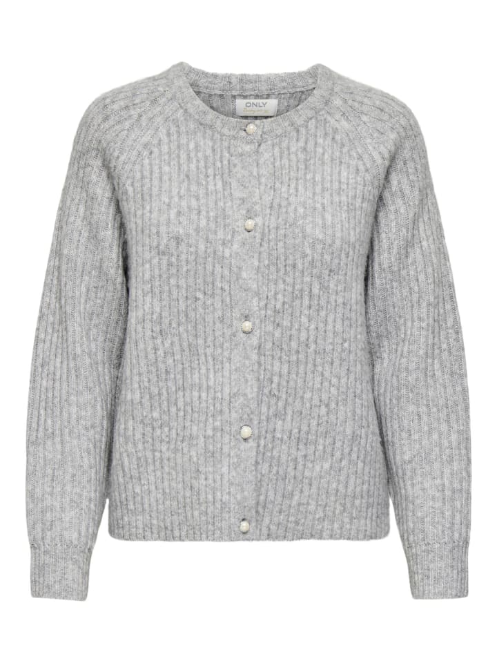Strickjacke in Light Grey Melange