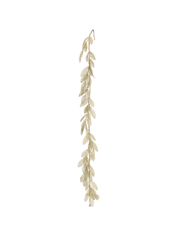 Girlande aus goldenen Blättern mit Glitzer in Gold, 180 cm