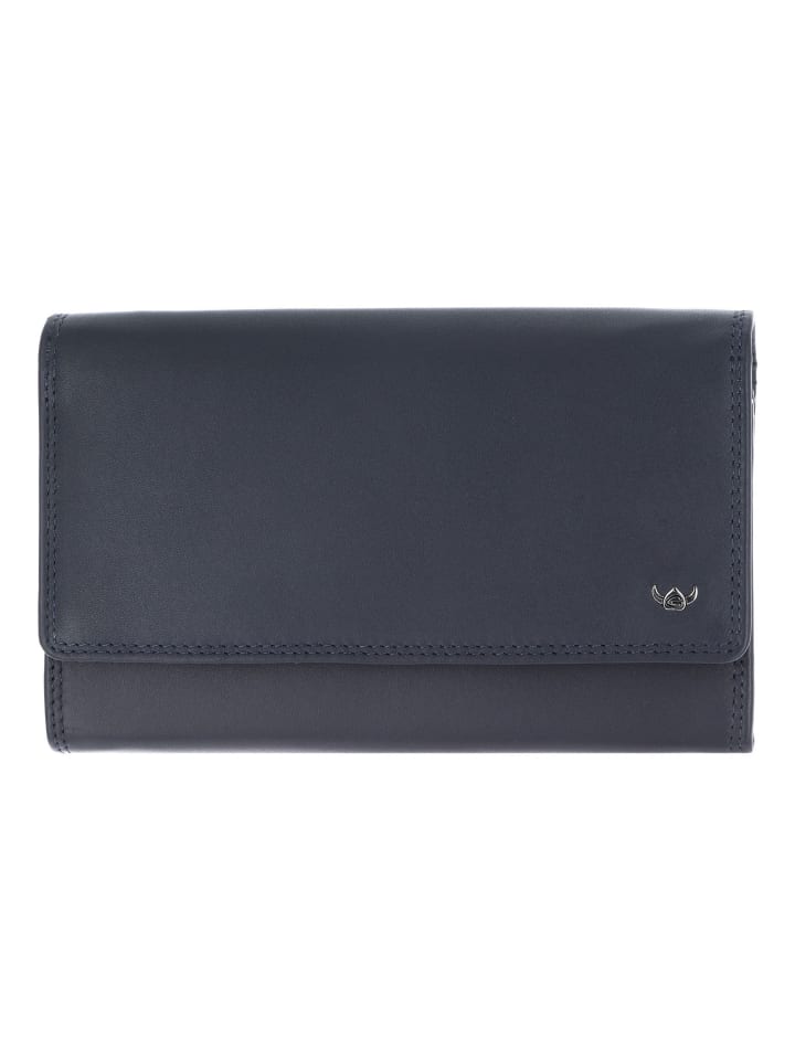 Polo Geldbörse RFID Schutz Leder 17 cm marineblau
