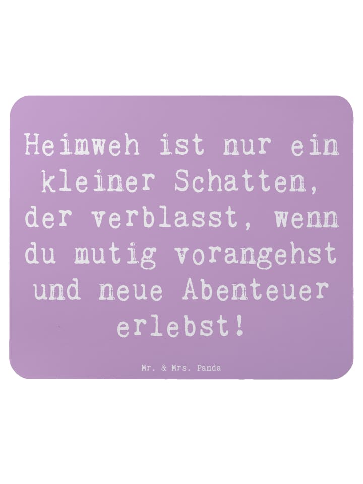 Maus-Pad Spruch Heimweh überwinden Abenteuer er... in Lavendeltraum