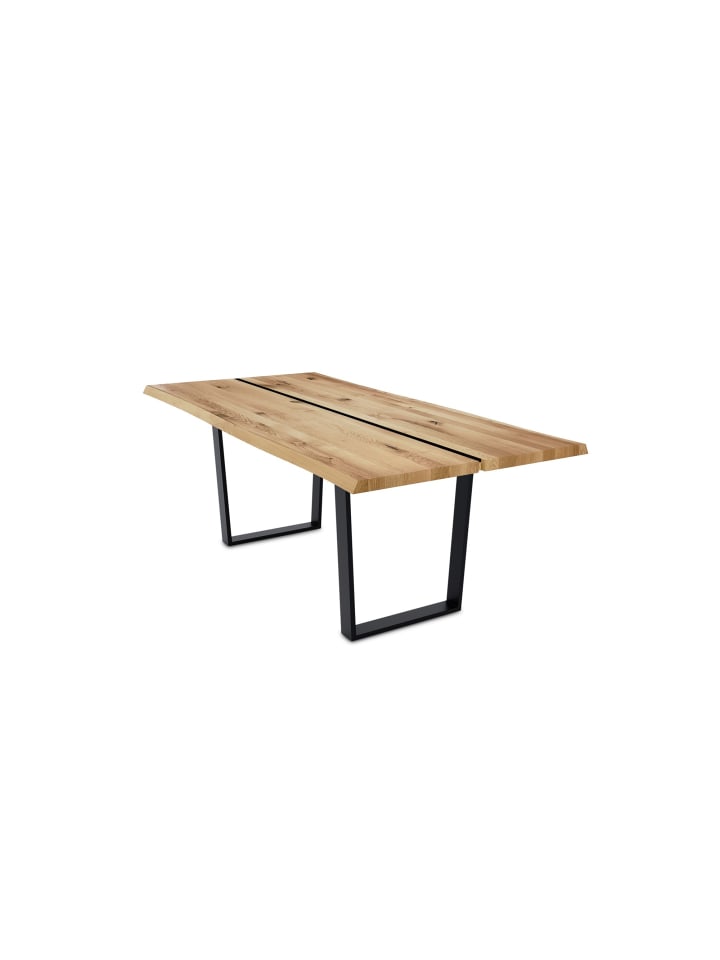 BAUMKANTENTISCH Dannie 6 220x77x100 Massivholztisch Wildeiche geölt