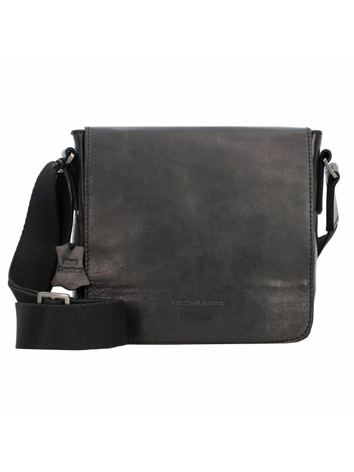 Pure Black Umhängetasche Leder 20 cm black