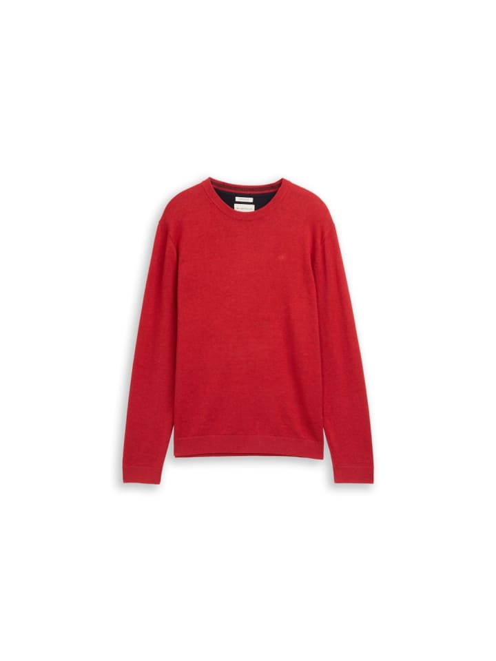 Pullover in salsa red non-solid