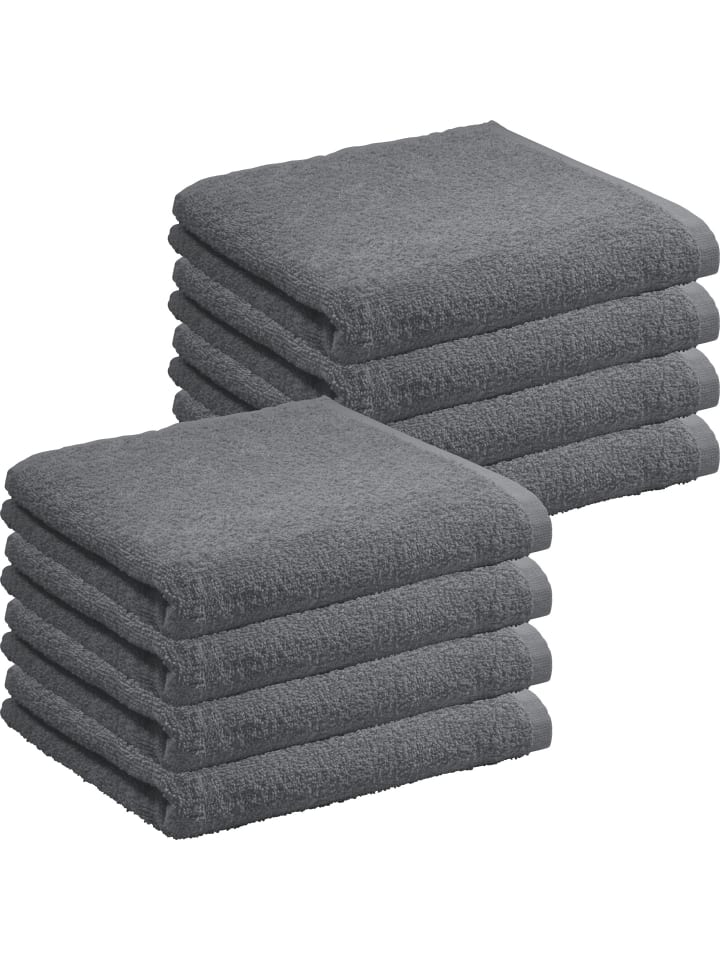Frottier, Leichtfrottier Duschtuch 8er-Pack Oceanside in anthrazit
