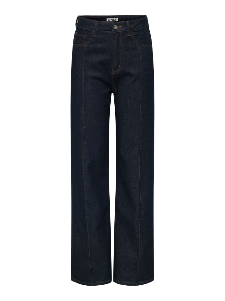 Jeans mit weitem Bein in Dark Blue Denim