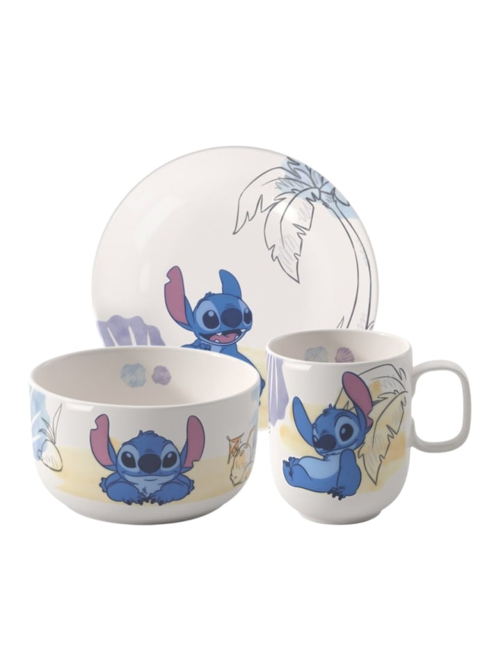 3-tlg. Kindergeschirr-Set Disney Stitch in Bunt