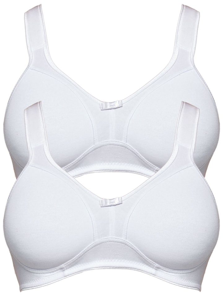 2er Pack Entlastungs BH ohne Bügel Basics in Weiss Weiss